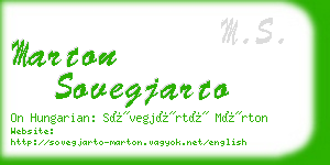 marton sovegjarto business card